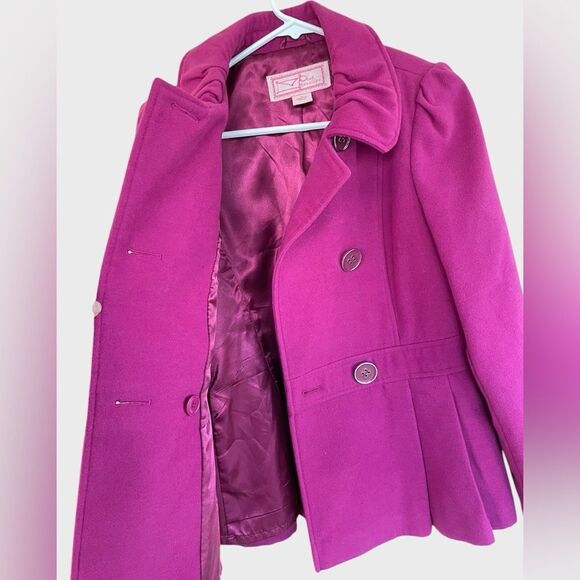 Pink Envelope Women’s Medium Double Breasted Pea Coat Wool Jacket - Picture 5 of 9